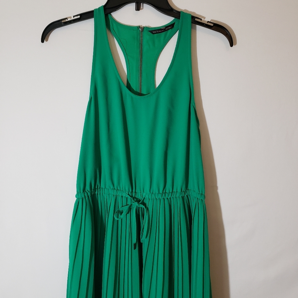 Victoria's Secret Emerald Green Pleated Maxi Dress